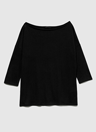 Sisley Kayık Yaka Siyah Kadın T-Shirt 3QU4L12EE
