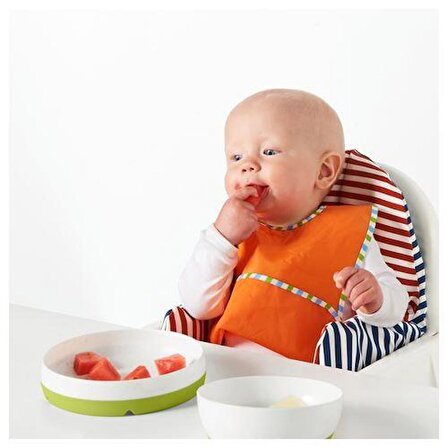 IKEA Smagli Bebek Beslenme Kase ve Tabak Seti̇ - Yeşi̇l/beyaz