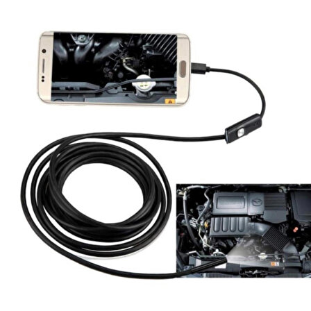 Yoosee 2mt Çift Lens ve Işıklı USB Girişli Çift Kameralı Endeskop Boroskop Sert Kablo Yılan Kamera