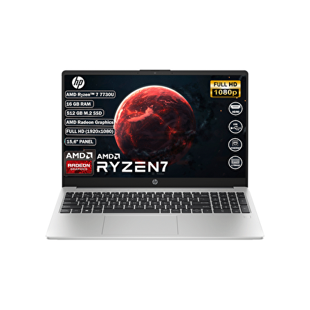  HP 255 G10  AMD Ryzen™  7 7730U 16 GB 512 SSD 15,6" FHD (1920x1080) 8A548EA