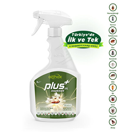 Oithox Plus Ul İnsektisit Böcek, Tahta Kurusu, Pire, Bit, Mite, Hamamböceği İlacı 1 lt