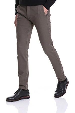 Haki Slim Fit Desenli Pamuklu Yandan Cep Kanvas Pantolon | 31