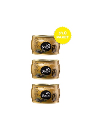 Şems Siyah Yağlı Sele Zeytin  - 300 Gr 201-230 Kalibre (3'lü Ekonomik Paket)