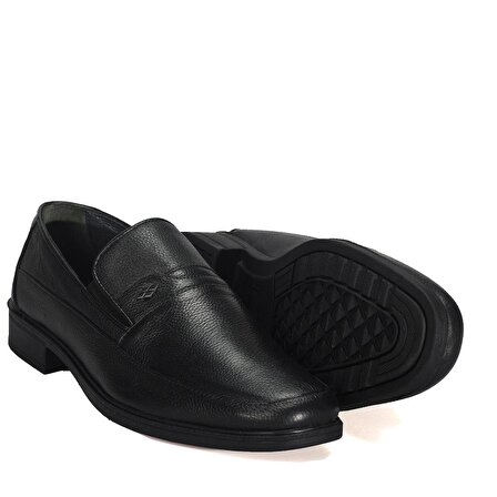 Bağcıksız Siyah Klasik Erkek Deri Ayakkabı