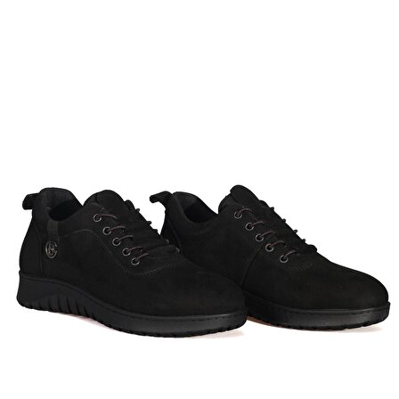 Bordolli Siyah Nubuk Deri Comford Kadın Ayakkabı
