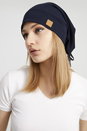 Kadın Lacivert, ip detaylı  özel tasarım 4 mevsim  Şapka Bere Buff -Ultra yumuşak doğal penye