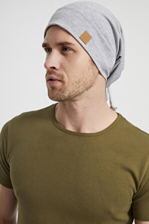 Erkek Gri, ip detaylı  özel tasarım 4 mevsim  Şapka Bere Buff -Ultra yumuşak doğal penye kumaş