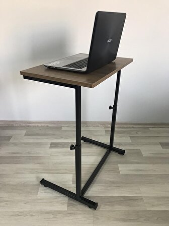 Laptop Sehpası ve Masası Yükseklik Ayarlı Tekerlekli Ceviz