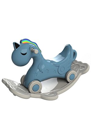 OSER DIŞ TİCARET 	Mavi Sallanan Tek Boynuzlu At Tekerlekli Sallanan Renkli Çocuk Oyuncak Modelleri