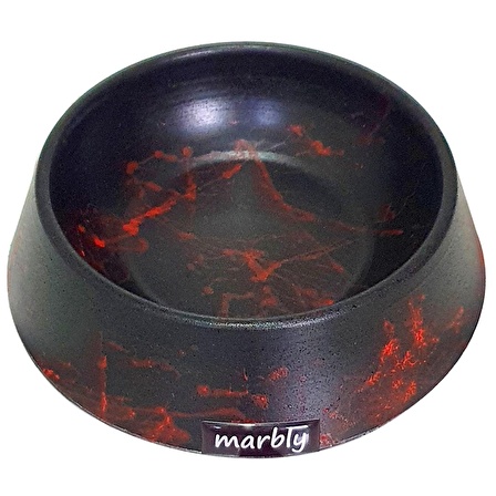 Marbly Black Red 080z mama ve su kabı