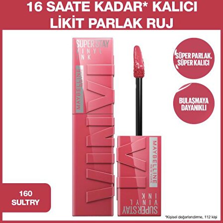 Maybelline New York Super Stay Vinly Ink Parlak Ruj - 160 Sultry