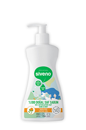 Siveno %100 Doğal Sıvı Kastil Sabun Portakal Yağlı Yoğun Nemlendirici Arındırıcı Bitkisel Vegan 300 ml