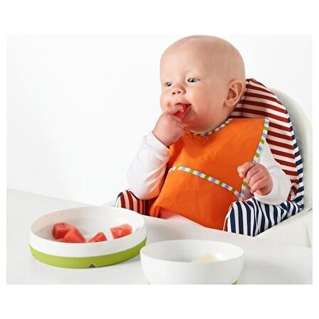 IKEA Smagli Bebek Beslenme Kase ve Tabak Seti̇ - Yeşi̇l/beyaz
