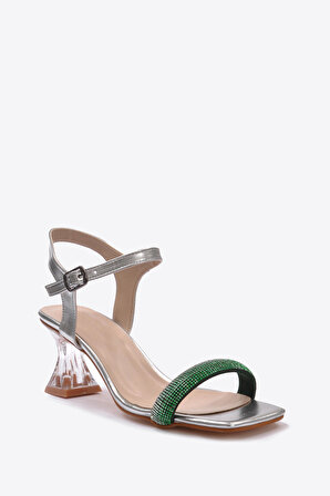 Kadın  Yeşil Klasik Topuklu Ayakkabı VZN23Y-033 