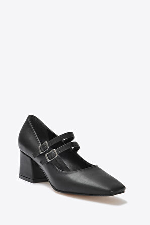 Kadın  Siyah Klasik Topuklu Ayakkabı VZN23K-105 