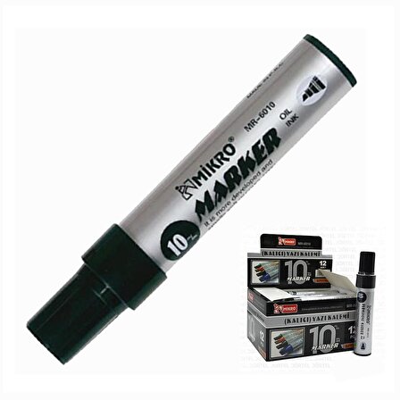 Permanent Markör Marker Kesik Uçlu Koli Kalemi Siyah 10 mm Mr-6010 1 Adet
