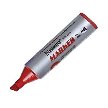 Permanent Markör Marker Kesik Uçlu Koli Kalemi Kırmızı 7 mm Mr-6010 1 Adet