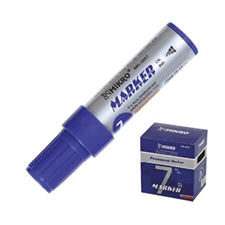 Permanent Markör Marker Kesik Uçlu Koli Kalemi Mavi 7 mm Mr-6010 1 Adet