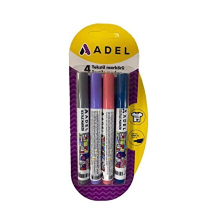 Tekstil Kumaş Kalemi Markörü 4 Renk Keçeli Kalem 1 Paket Kumaş Kalemi 4 Lü