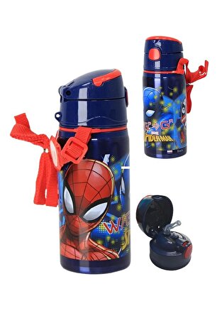 Erkek Çocuk Örümcek Adam Çelik Matara 500ml 1 Adet Spiderman Çelik Suluk 1 Adet Lisanslı Okul Matarası