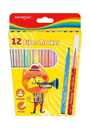 Keçeli Kalem 12 Li Yıkanabilir Keyroad 12 Renk Keçeli Kalem 1 Paket