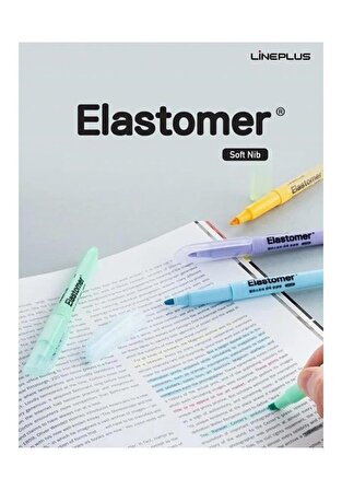 Elastomer Fosforlu Kalem Pastel Renkler 8'li 1 Paket İşaret Kalemi 8 Renk Fosforlu Kalem