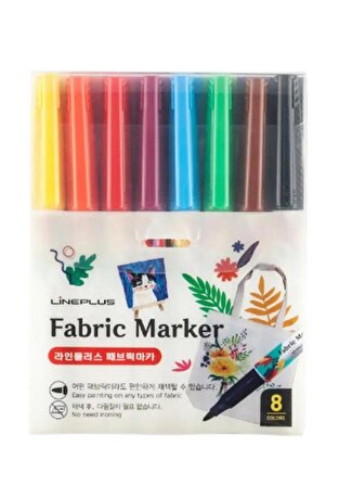 Tekstil Kumaş Kalemi Markörü 8 li Keçeli Kalem Fabric Marker Tekstil Markörü 8 Renk 1  Paket