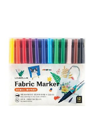 Tekstil Kumaş Kalemi Markörü 12 li Keçeli Kalem Fabric Marker Tekstil Markörü 12 Renk 1  Paket