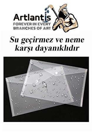 A3 Çıtçıtlı Dosya Şeffaf 10 Adet A-3 Çıtçıtlı Zarf Dosya Transparan 47x33.5 cm Büyük Boy Çıtçıtlı Dosya