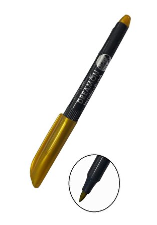 Grafik Kalemi ve Davetiye Kalemi Metalik Altın Sarı Lineplus Dreamon 1 Adet 0.5-2.0 mm Metallic Brush