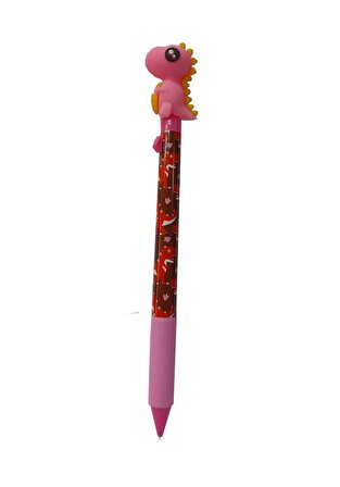 Dinazor Uçlu Kalem 0.7 1 Adet Mikro Dinazor Başlıklı Versatil Kalem Süslü Silikonlu Hediyelik Kalem