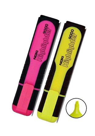 Fosforlu İşaret Kalem Sarı Pembe 1 Adet Noki Hıghlıghter 2 Renk Fosforlu İşaretleme Kalemi Neon Renkler