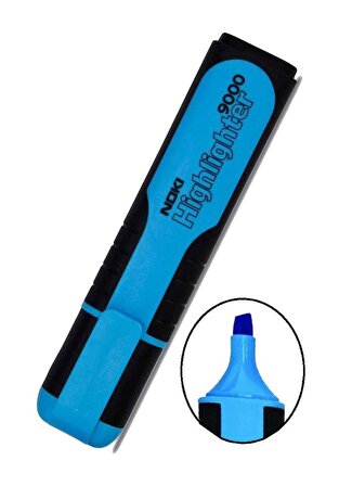 Fosforlu İşaret Kalem Sarı Mavi 1 Adet Noki Hıghlıghter 2 Renk Fosforlu İşaretleme Kalemi Neon Renkler