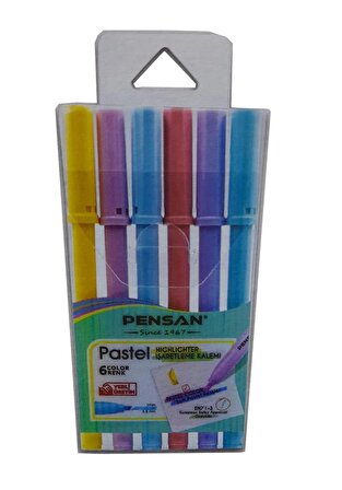 İşaret Kalemi Pastel Renkler Fosforlu Kalem 6 lı 1 Paket  5 mm Fosforlu Kalem Seti