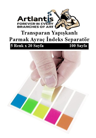 Kendinden Yapışkanlı Ayraç Postit 5 Renkli 2 Paket Yapışkanlı Not Kağıdı Transparan Parmak Ayraç İndeks Seperatör 5 Li Mini