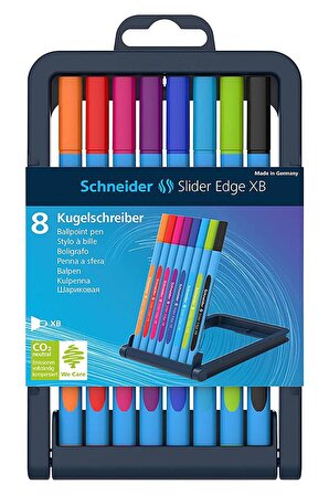 Slider Edge Xb Tükenmez Kalem 8 Renk Standlı 1 Paket 1.0 mm Bilye Uçlu Tükenmez Kalem 8 Li Slideredge