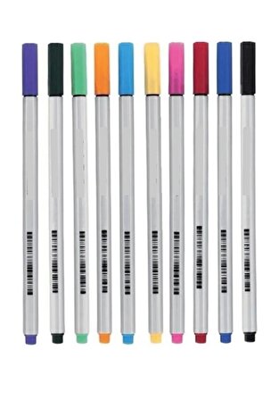 10 Renk Fineliner Kalem 0.4mm İnce Keçe Uçlu Kalem 1 Paket Smart Kids Fineliner Keçe Uçlu Kalem Seti