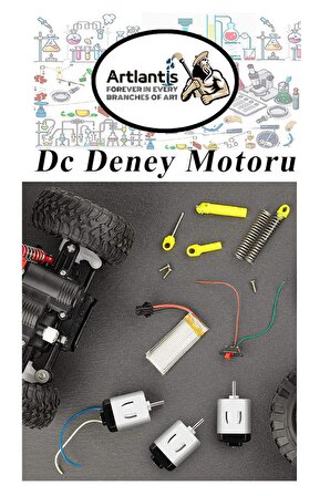 Deney Motoru 3 Volt 1 Adet 3v - 6 v Dc Yüksek Devir Dinamo Motoru Okul Hobi Mini Motor 2 Adet Pille Çalışır