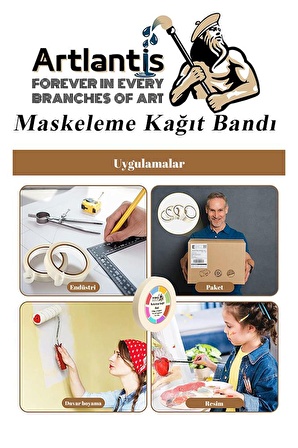 Maskeleme Bandı Kağıt Bant 9 mm 25 Metre 1 Adet Boya Bantı Maskeleme Kağıt Bant Duvar Yağlı Boya Badana