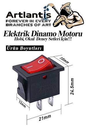 Mini Anahtar Arapuar Çıtçıt Anahtar 5 Adet Elektrik Devresi İçin Açma Kapama Düğmesi On / Off Kırmızı Siyah Anahtar