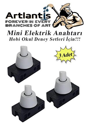 Mini Anahtar Arapuar Çıtçıt Anahtar 3 Adet Elektrik Devresi İçin Açma Kapama Düğmesi On / Off Siyah Beyaz Anahtar