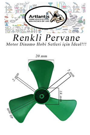 Deney Pervanesi Renkli 5 Adet Dc Motor Dinamo Uyumlu Pervane 3 Kanatlı Pervane Deney Eğitim Pervanesi