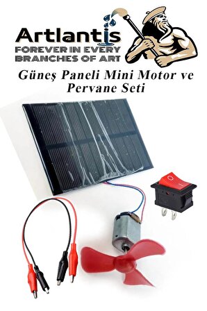 Güneş Paneli Mini Motor ve Pervane Seti 1 Paket Güneş Paneli Solar Panel Deney Seti Anahtar Krokodil Kablo