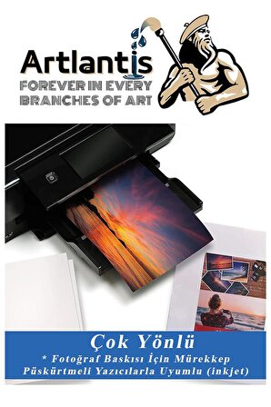 Fotoğraf Baskı Kağıdı A-4 200 Gr/m2 50'li 1 Paket A4 Fotoğraf Kağıdı Ofis Ve Ev Tipi Mürekkepli Yazıcılar İçin
