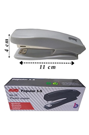 Zımba Makinesi Gri S-5 Stapler No:10 1 Adet Küçük Zımba Makinası 10-15 Sayfa Ofis Büro Okul Öğrenci Küçük Boy