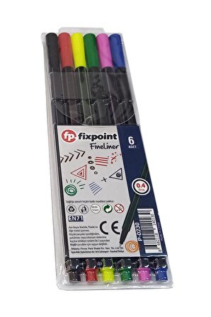 Fineliner 6 Lı İnce Uçlu Kalem 1 Paket 6 Renk 0.4 Mm Keçe Uçlu Kalem Renkli İşaretleme Yazı Kalemi