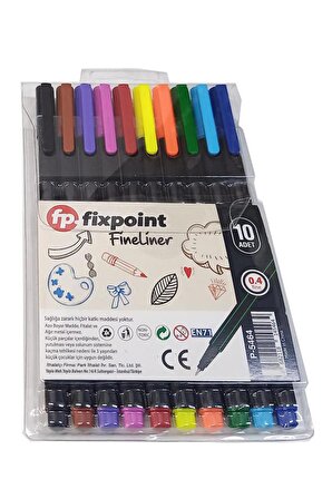 Fineliner 10 Lu İnce Uçlu Kalem 1 Paket 10 Renk 0.4 Mm Keçe Uçlu Kalem Renkli İşaretleme Yazı Kalemi