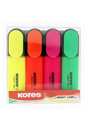 Fosforlu Kalem 4 Lü 1 Paket İşaretleme Kalemi 4 Renk Fosforlu Renkler Turuncu Sarı Pembe Yeşil