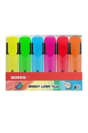Fosforlu Kalem 6 Lı 1 Paket İşaretleme Kalemi 6 Renk Fosforlu Renkler Mavi Turuncu Sarı Kırmızı Pembe Yeşil