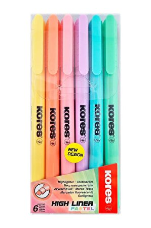 Fosforlu Kalem 6 Lı Pastel Renk 1 Paket İşaretleme Kalemi Kesik Uç 6 Renk Pastel Renkler Sarı Turuncu Pembe Yeşil Mavi Mor